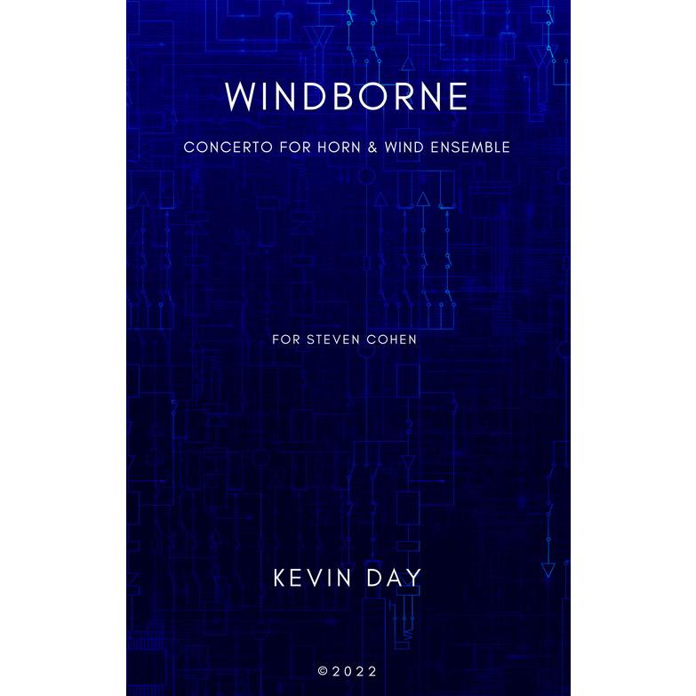 (楽譜) ホルン協奏曲「ウィンドボーン」 / 作曲:ケヴィン・デイ (ホルン&吹奏楽)(スコア+パート譜セット)