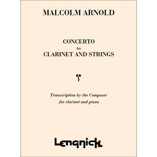(楽譜) クラリネットと弦楽のための協奏曲 作品20 / 作曲：マルコム・アーノルド (クラリネット＆ピアノ)