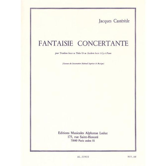 (楽譜) 協奏的幻想曲（ファンタジー・コンチェルタンテ） / 作曲：ジャック・カステレード  (バス・トロンボーン or テューバ＆ピアノ)