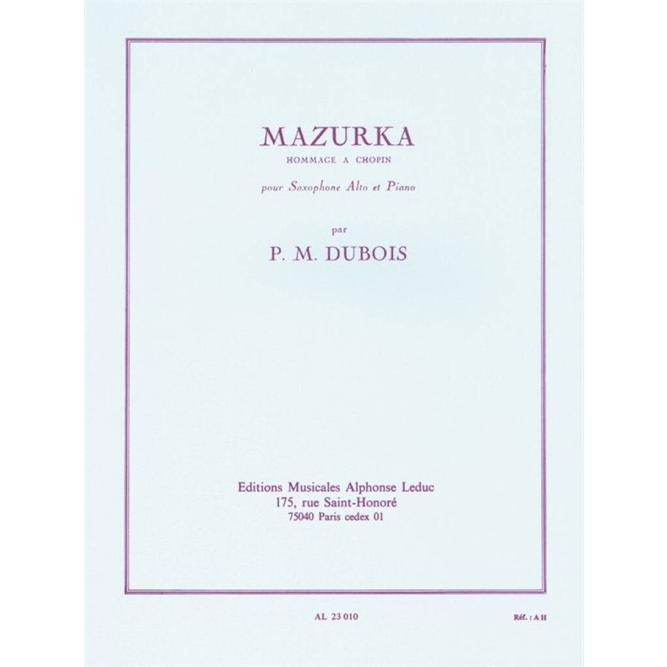 (楽譜) マズルカ / 作曲：ピエール＝マックス・デュボワ (アルト・サクソフォーン＆ピアノ)