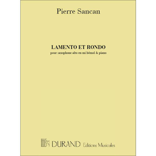 (楽譜) ラメントとロンド / 作曲：ピエール・サンカン (アルト・サクソフォーン＆ピアノ)