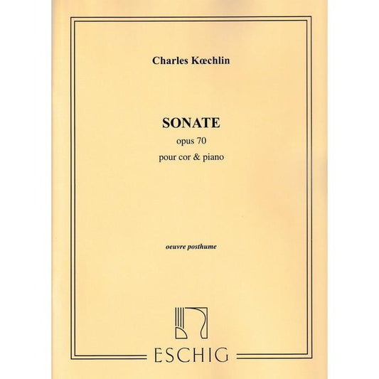 (楽譜) ホルン・ソナタ Op.70 / 作曲：シャルル・ケクラン (ホルン＆ピアノ)