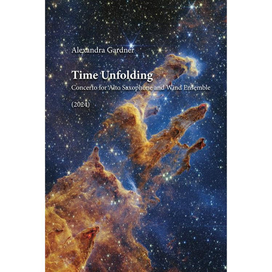 (楽譜) タイム・アンフォールディング / アレクサンドラ・ガードナー (アルト・サクソフォーン＆吹奏楽)(スコア+パート譜セット)